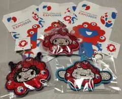 万博　ミャクミャク　なりきり　キラキラレザー　キーホルダー　クロミ等　3点