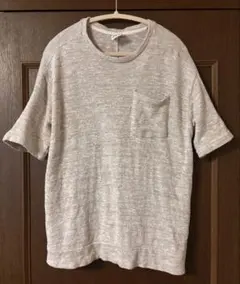 美品【ZARA ポケット付き 半袖ニットTシャツ ベージュ系】のサムネイル