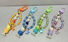 喫茶クリームソーダジャラジャラキーホルダー ブルー グリーン 他