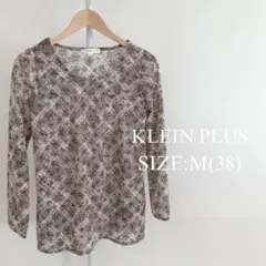 【美品】KLEIN PLUS レディース 長袖 ブラウス 小花柄 チェック 総柄のサムネイル