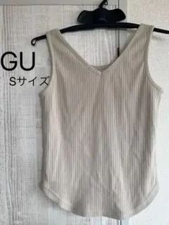 ✨夏物セール✨ GU Sサイズ レディース リブ2wayタンクトップ ナチュラル