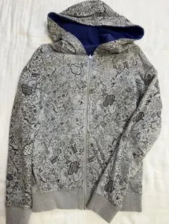 ☆ 美品 didizizi 猫だらけ 裏毛スウェットパーカー ブラック 