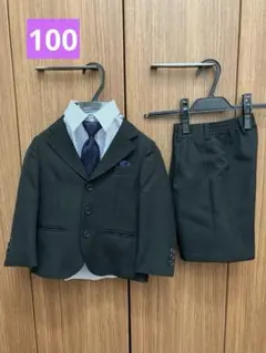 100 フォーマルスーツ 黒 ネクタイ付き