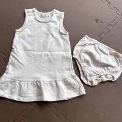 水通しのみ未使用訳ありラルフローレンベビーワンピース＋ブルマセット80薄ピンク