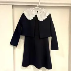 ZARA ネイビーレース襟　ワンピース　ジャケット　3点セット♡