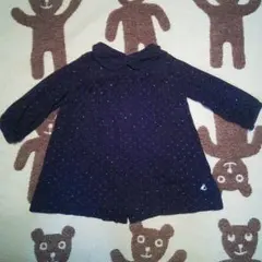 プチバトー　ドット　水玉　襟付き　長袖　ワンピース☆