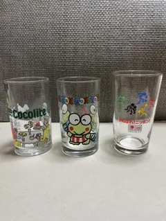 昭和レトロ　Cocolite・ケロケロ・ニンポン グラス 3個セット