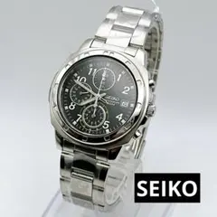 SEIKO セイコー クロノグラフ 未使用 メンズ腕時計 ブラック 7T92