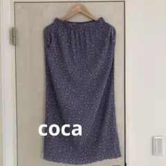 coca 紫 ドットプリーツスカート
