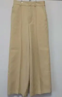 GU ワイドパンツ イエロー ゴム入り