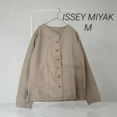 ISSEY MIYAK イッセイミヤケ　ノーカラージャケット　コットン混　Mのサムネイル