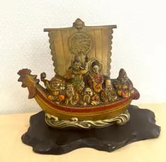 中国工芸品】鍍金絹龍船置物 波紋台付 - メルカリ