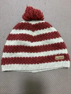 mont-bell ポンポン付きニット帽 赤と白