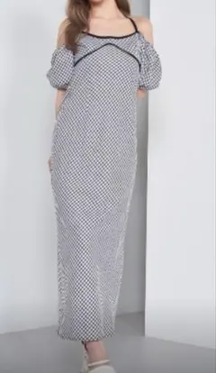 Darichダーリッチ パイピングチェックロングワンピース