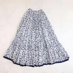 MARIHA✨マリハ 別注　草原の虹ティアードスカート 花柄 インド製 マキシのサムネイル