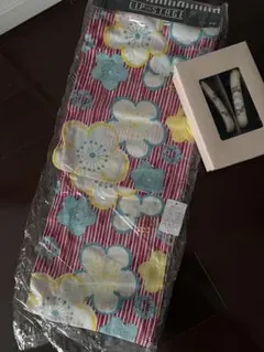 花柄浴衣　下駄　セット　刺繍　花柄　新品