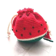 スイカデザインの巾着袋