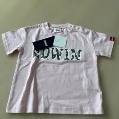 新品タグつき！EDWIN キッズ Tシャツ ピンク 花柄ロゴのサムネイル