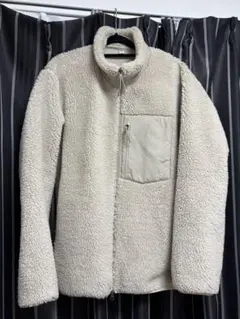 【2020年製】UNIQLO ボアフリースジャケット XL メンズ アイボリー