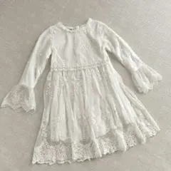 ワンピース　120　発表会　フォーマルワンピース　レースワンピース　ドレス