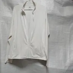 ホワイト ジップアップ 長袖ジャケット