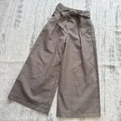 美品✨ザショップティーケー　ウエストリボン　ワイドパンツ　チェック柄
