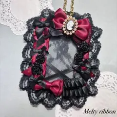 ♡現品限り♡ デコ硬質ケース ワインレッド×黒 バラ カメオ B8 レース