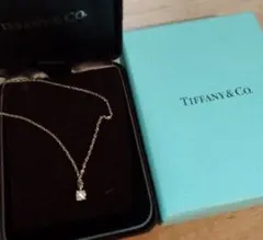 TIFFANY&Co. ソリティア ダイヤモンドネックレス0.24ct 鑑定書付