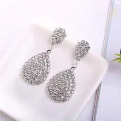 ピアス クリスタル シルバーピアス 軽量 結婚式 アクセサリー【X0617】