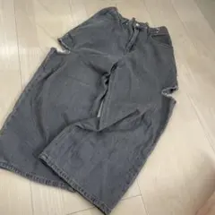 （美品）ピンクラテ　ダメージ加工 グレー 長ズボン S/140