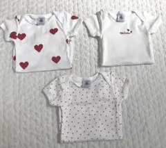 【未使用】プチバトー 半袖ボディ3枚セット