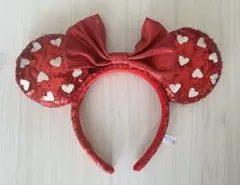 ディズニー ミニー カチューシャ スパンコール 赤