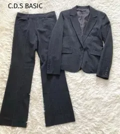 C.D.S BASIC スーツ　ジャケット　パンツ　ストライプ　グレー　M