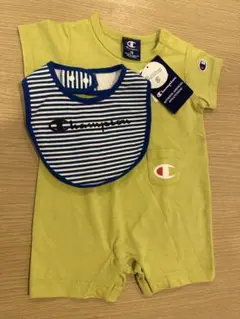 9/30まで値下げ　新品Champion 半袖スタイ付きカバーオール 70cm
