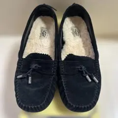 UGG アグ スカラップドモック モカシン スリッポン ボア ブラック 24cm