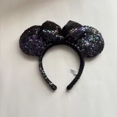 カチューシャ 黒と紫 スパンコール