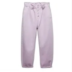 ZARA ザラ ハイウエスト デニム テーパードパンツ リラ