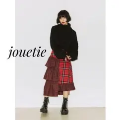 jouetie アシメヘムティアードスカート 赤 チェック フリル
