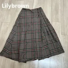 LILY BROWN プリーツスカート サイズ0 レッド チェック