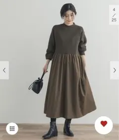 新品タグ付◉ カーキ DOORS ニットドッキングワンピース　アーバンリサーチ