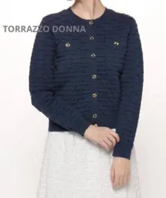 極美品　TORRAZZO DONNA　トラッゾドンナ　立体編みニットカーディガン