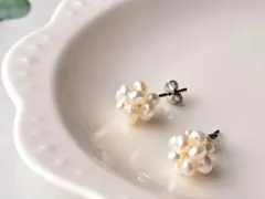 【再販】淡水パールAAA ボールピアス　小ぶり
