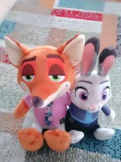 ズートピア ぬいぐるみセット ニック・ワイルドとジュディ・ホップス