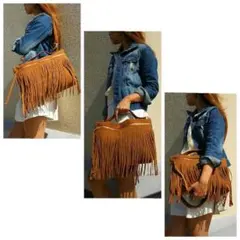 トレンド☆フリンジスェード3wayバック