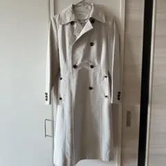 ホワイト トレンチコート ダブルブレスト