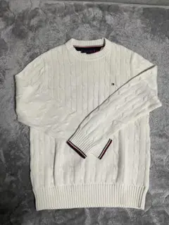 TOMMY HILFIGER ケーブルニットセーター ホワイト