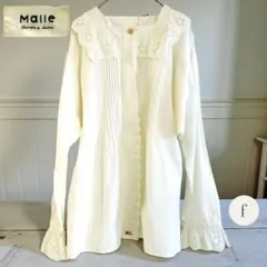 【新品】Malle モノグラムブラウス ピンタック ブラウス スクエアカラーのサムネイル