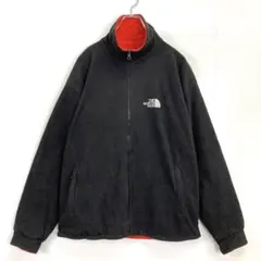 リバーシブル!ノースフェイスNORTH FACEフルジップフリースジャケット赤黒