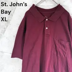 セントジョンズベイ ポロシャツ XL バーガンディ 赤茶色系 アメリカ古着 半袖