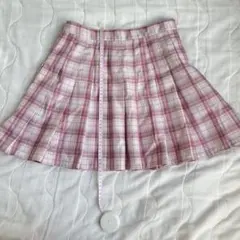 チェックスカート　ピンク系